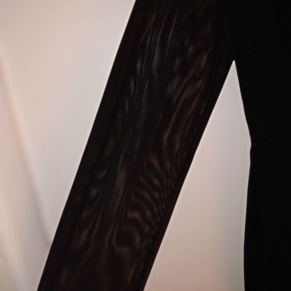 Forever 21 Cute Black Dress with Sheer Long Sleeves .          🖤🖤 - Picture 3 of 10